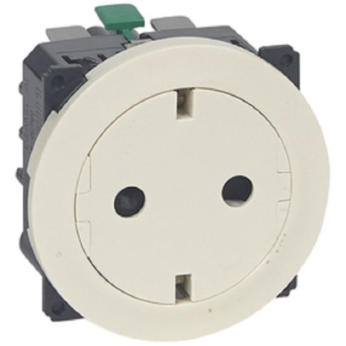 Розетка с заземлением без рамки Legrand Celiane 1-м. плоская шторки слоновая кость  картинка